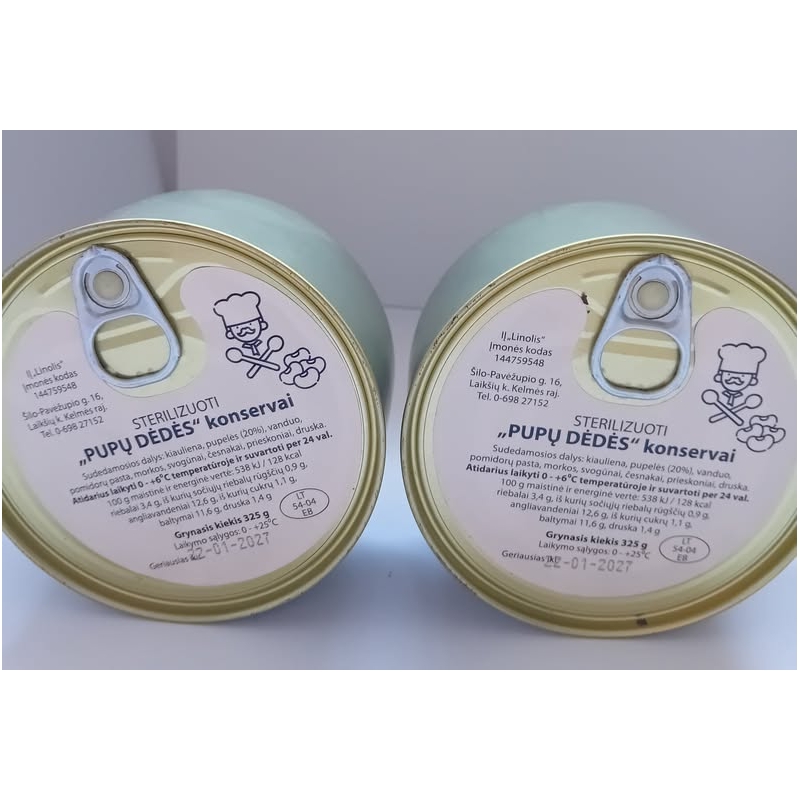Pupų „Dėdės“ konservai su kiauliena – 325 g