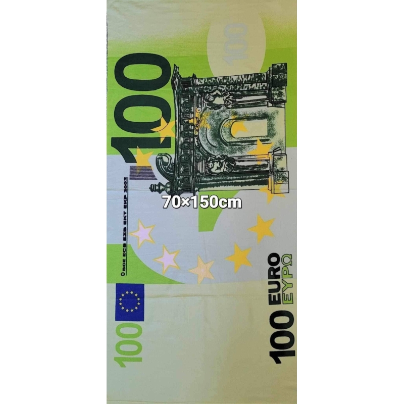 Rankšluostis „Euro banknotai“ 70×150 cm