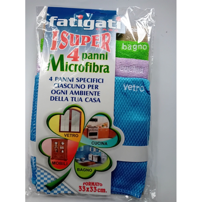 „Fatigati Super 4 Panni Microfibra“ rinkinys